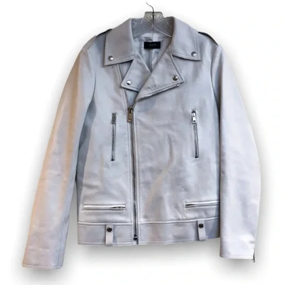 JOSEPH Ryder 100% Lamb Leather White Designer Classic Motorcycle Jacket 36 RARE - Picture 2 of 12